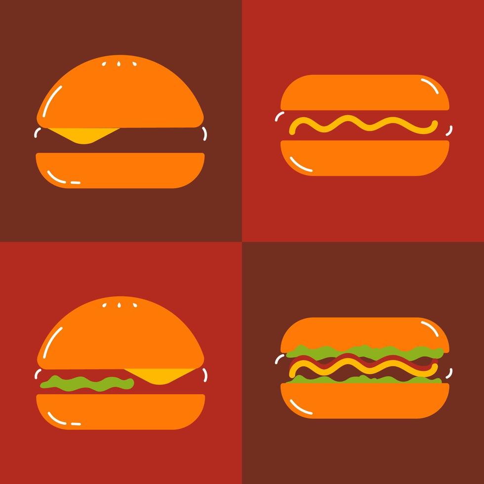 illustration Vector logo Hamburger Burger.