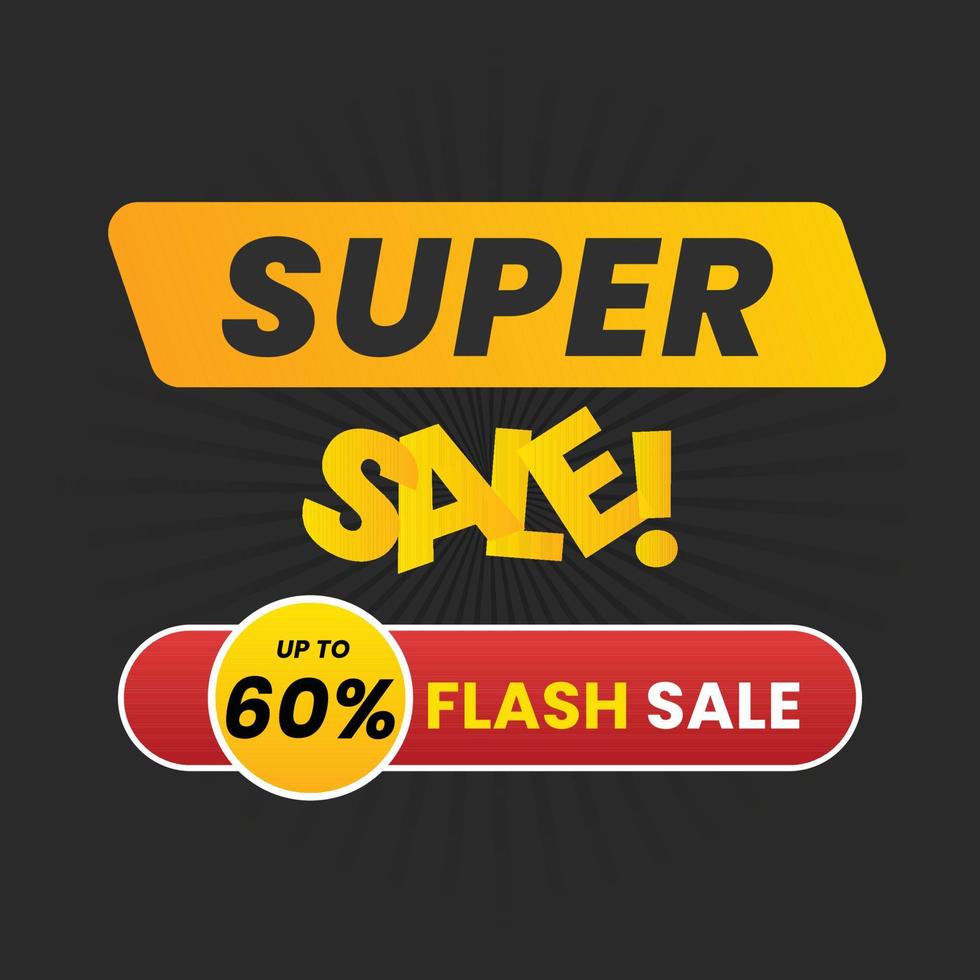 Flash Super Sale Discount Poster vector
