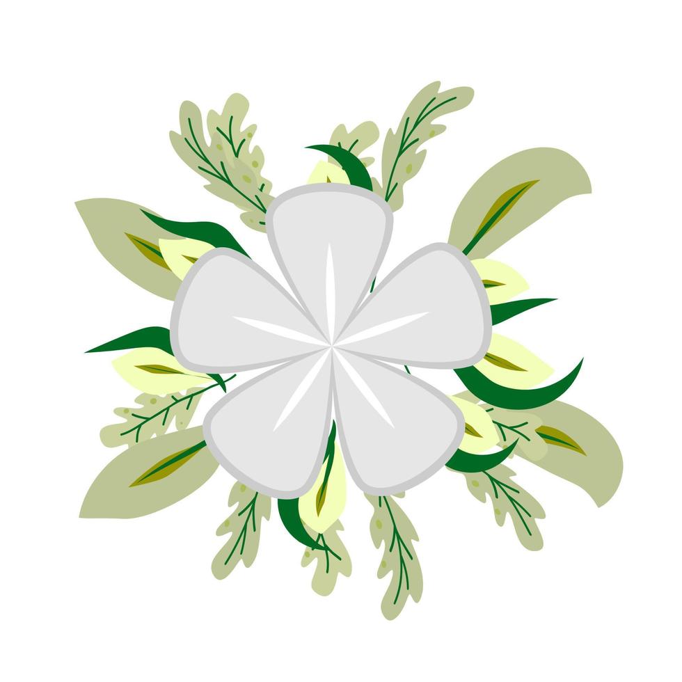 Ilustración de vector de icono de flor y hoja para patrón