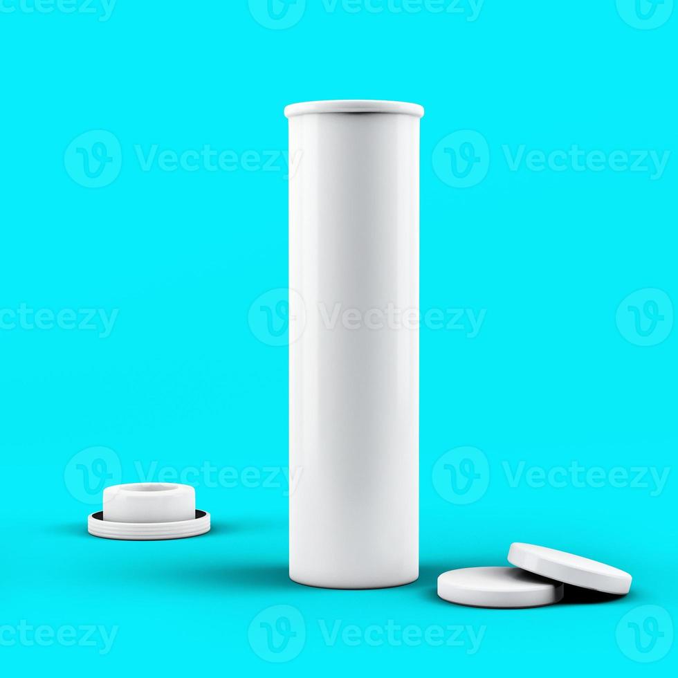 3d Rendering effervescent bottle isolated on toscha background. suitable for your medical design element. photo