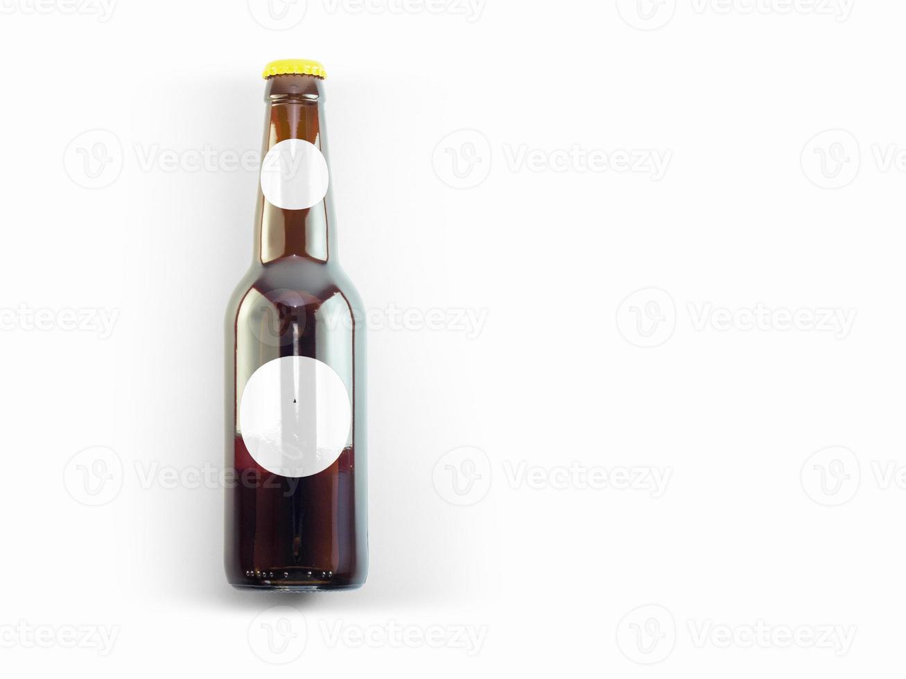 Isolated Beer Bottle Mock-Up - Blank Label , oktoberfest concept. photo