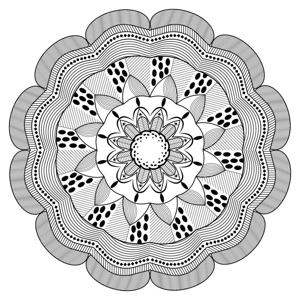 Circular pattern in the form of a mandala vector