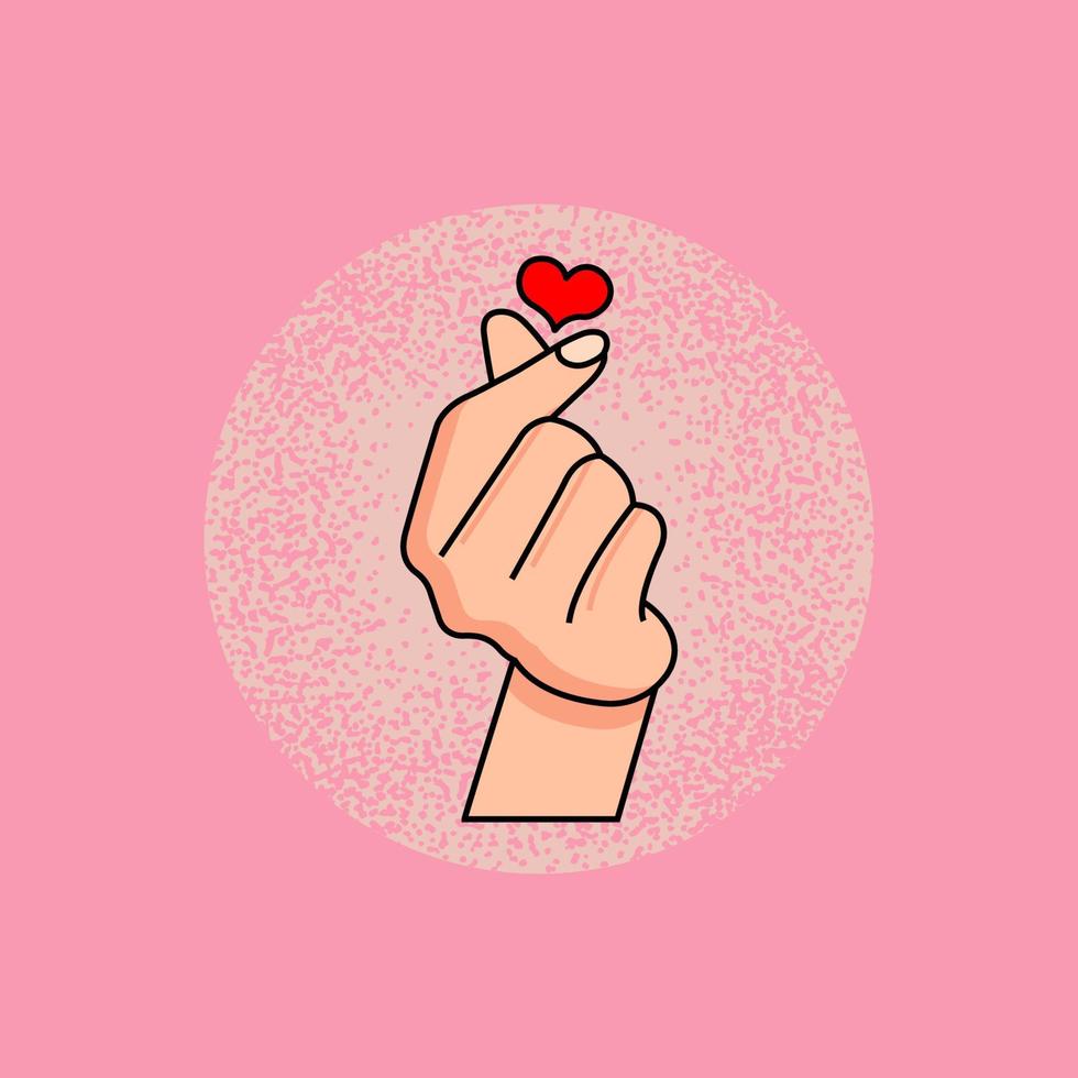 ilustración de corazón de dedo vector