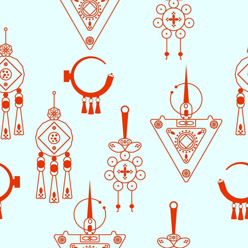 Berber jewelry seamless pattern vector