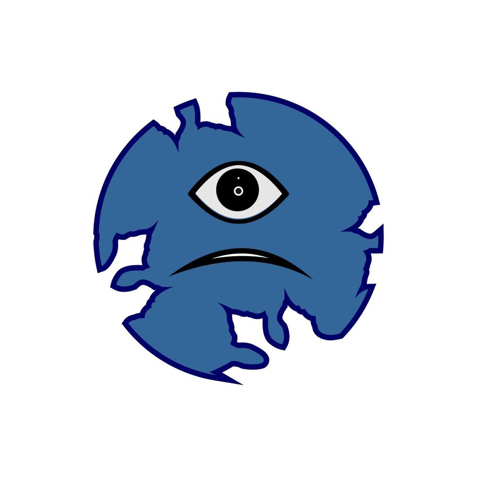 Los emoticonos azules representan tristeza con caras tristes. vector