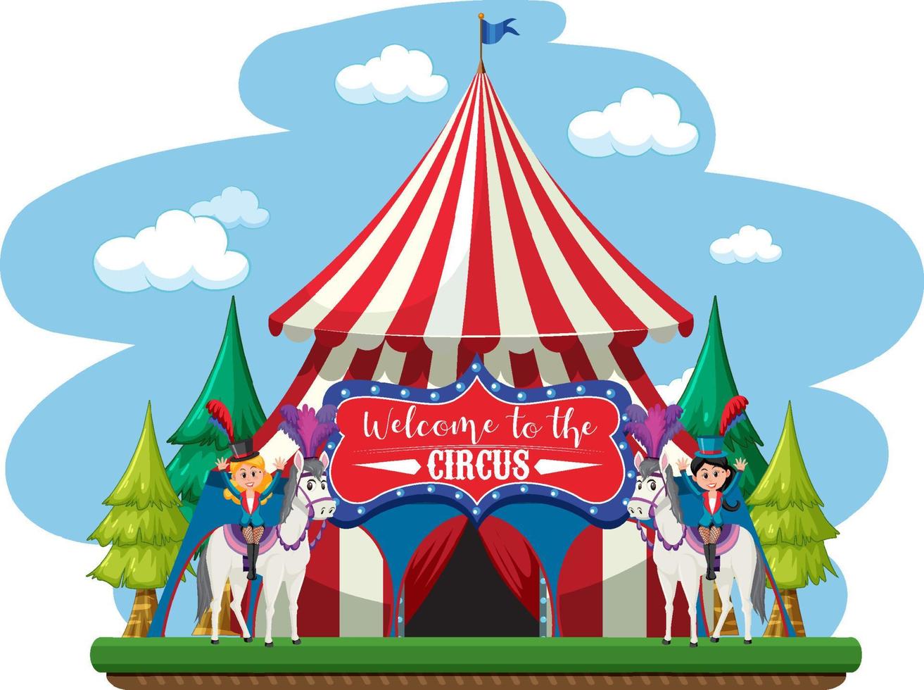 Circus dome on white background vector