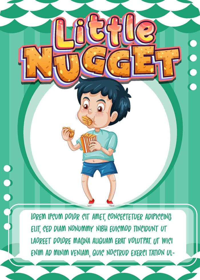 Character game card template with word Little Nugget vector