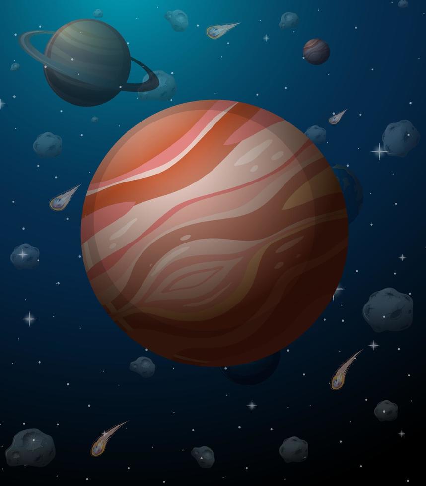 Venus planet on space background vector