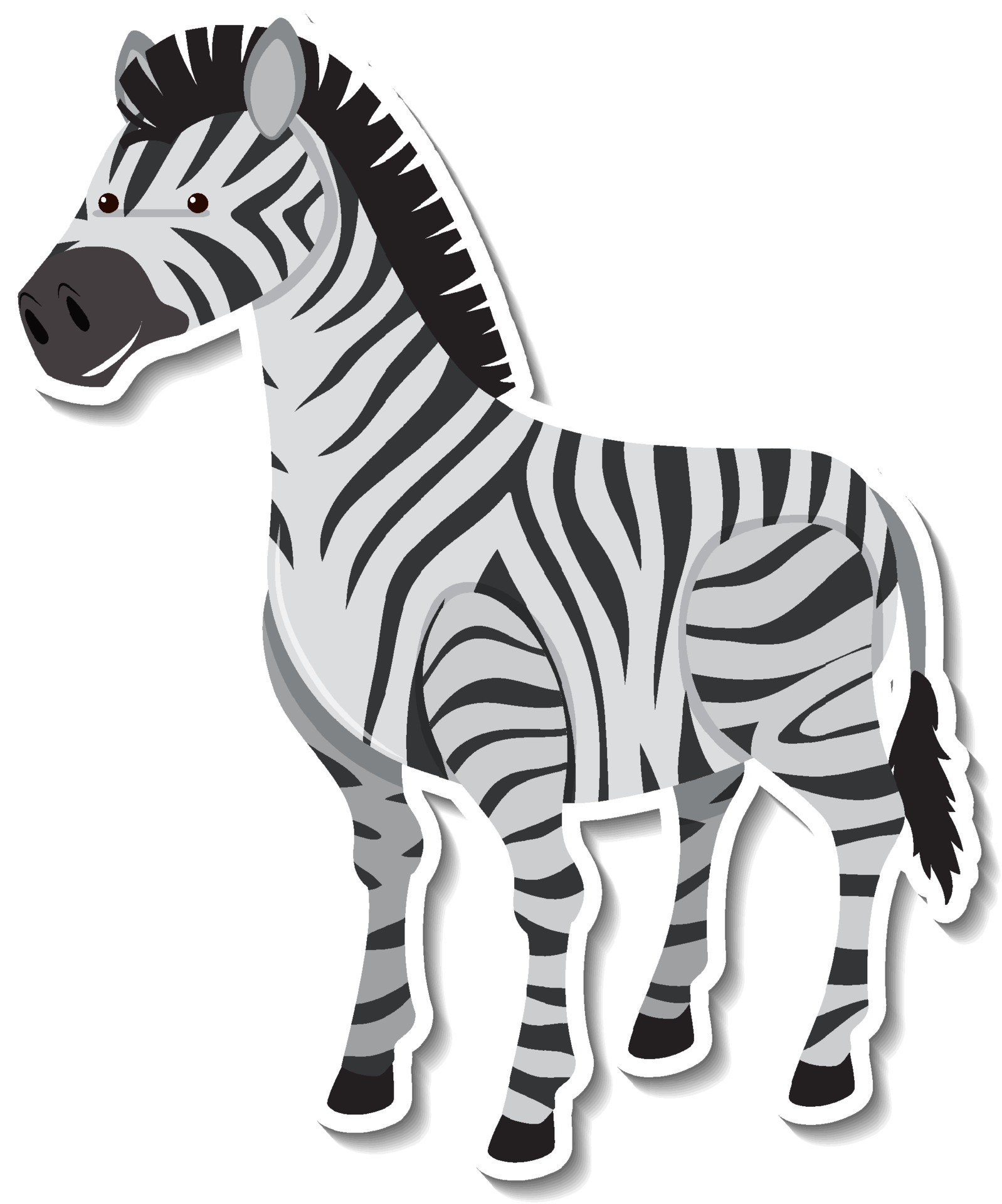 A zebra animal cartoon sticker 4552457 Vector Art at Vecteezy