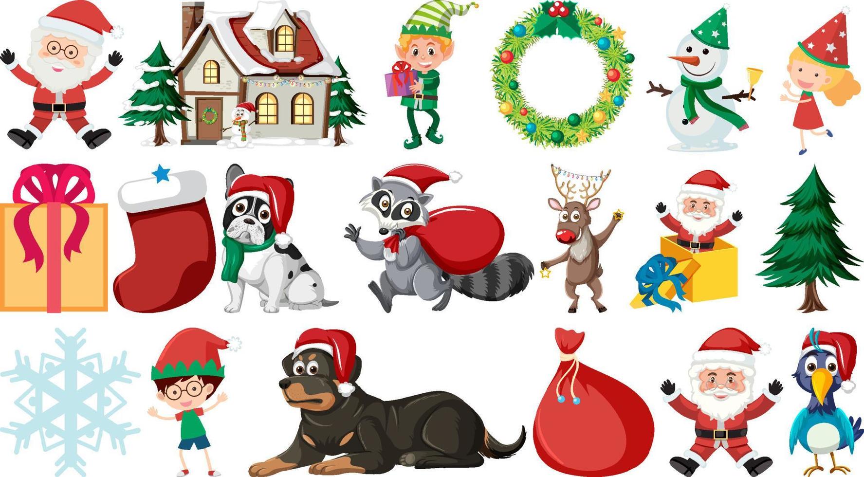 Isolated Christmas Objects And Elements Set vector