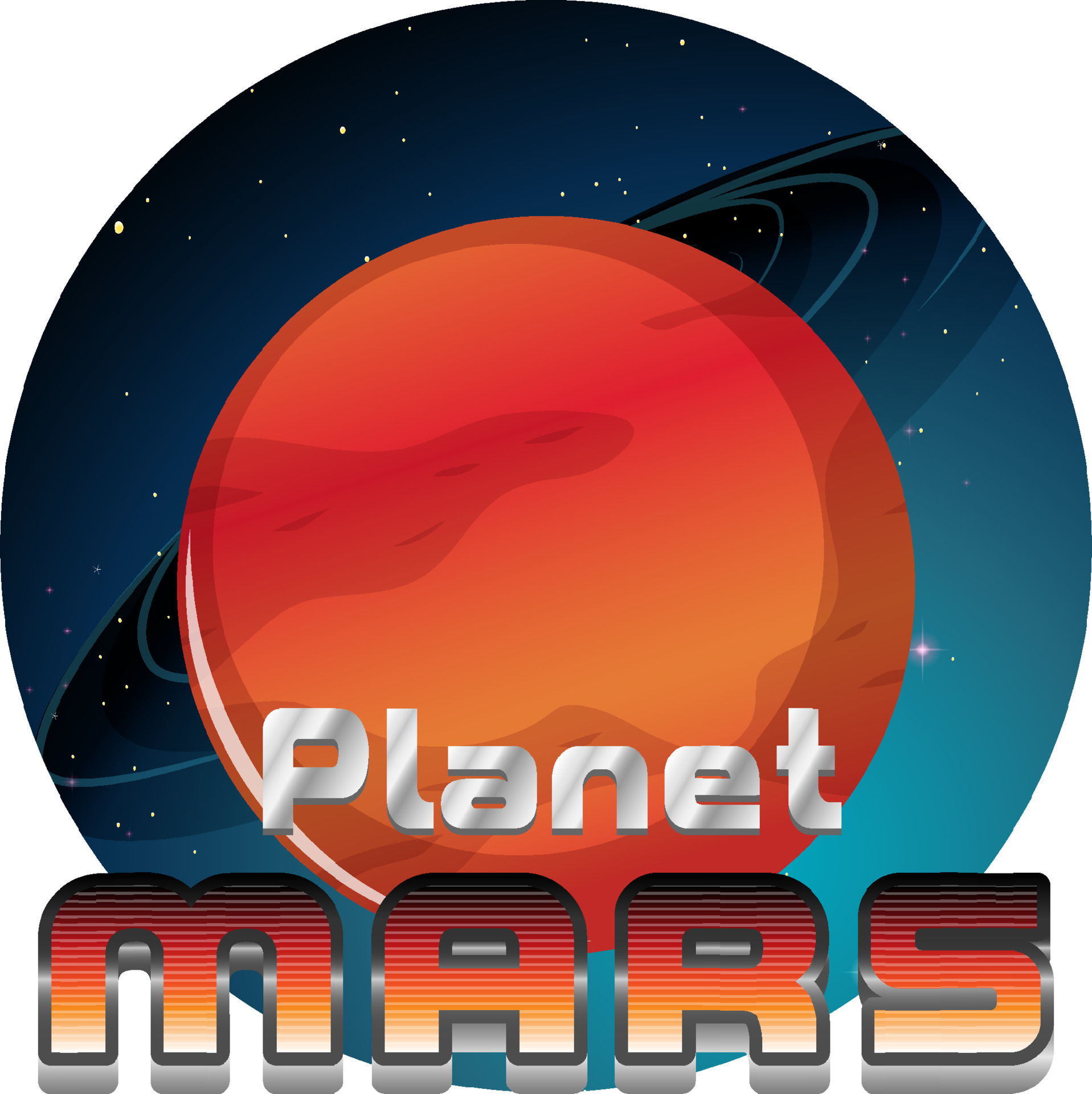 Mars word logo design with Mars 4552489 Vector Art at