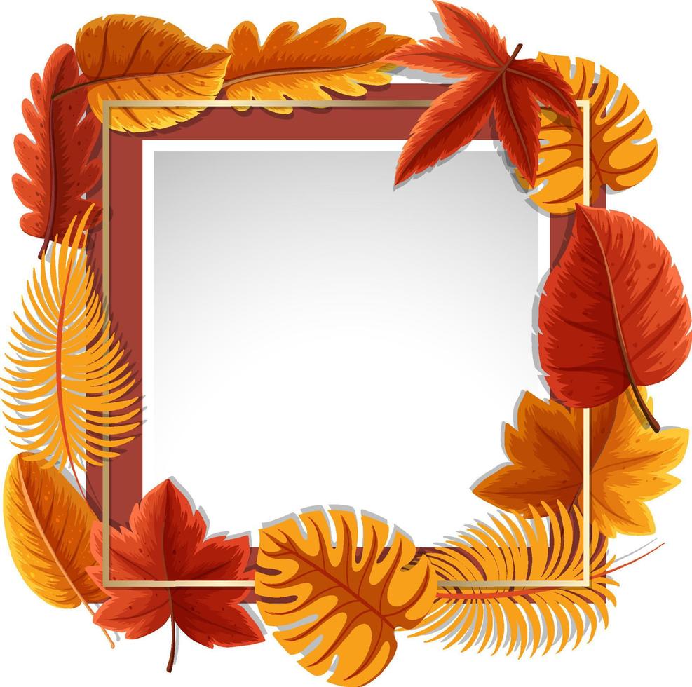 Square frame with autumn foliage vector