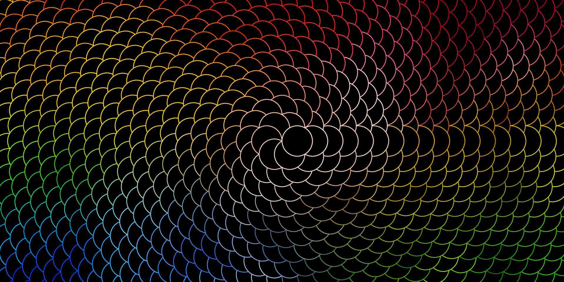 textura de vector multicolor oscuro con círculos.