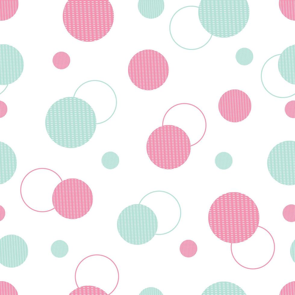 Seamless abstract geometric pattern Pink and green overlapping circular background Design ideas for textiles, fashion, publications, wallpapers. Vector illustration