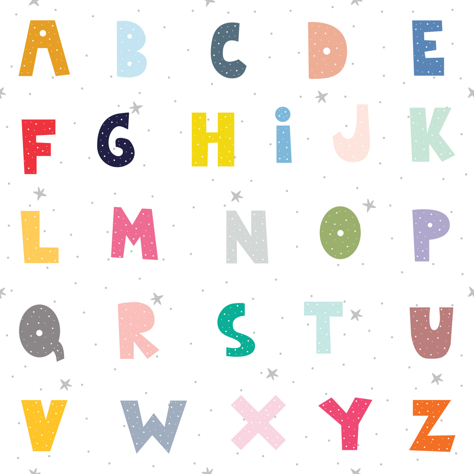 Seamless pattern ABC Cute alphabet For publication, wallpaper, home  decoration, children's room wall art. Vector illustration 4552591 Vector  Art at Vecteezy