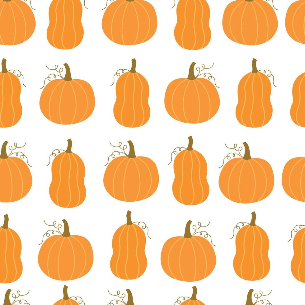 Vector pattern Orange Pumpkin Seamless Background Hand drawn design suitable for print, wallpaper.