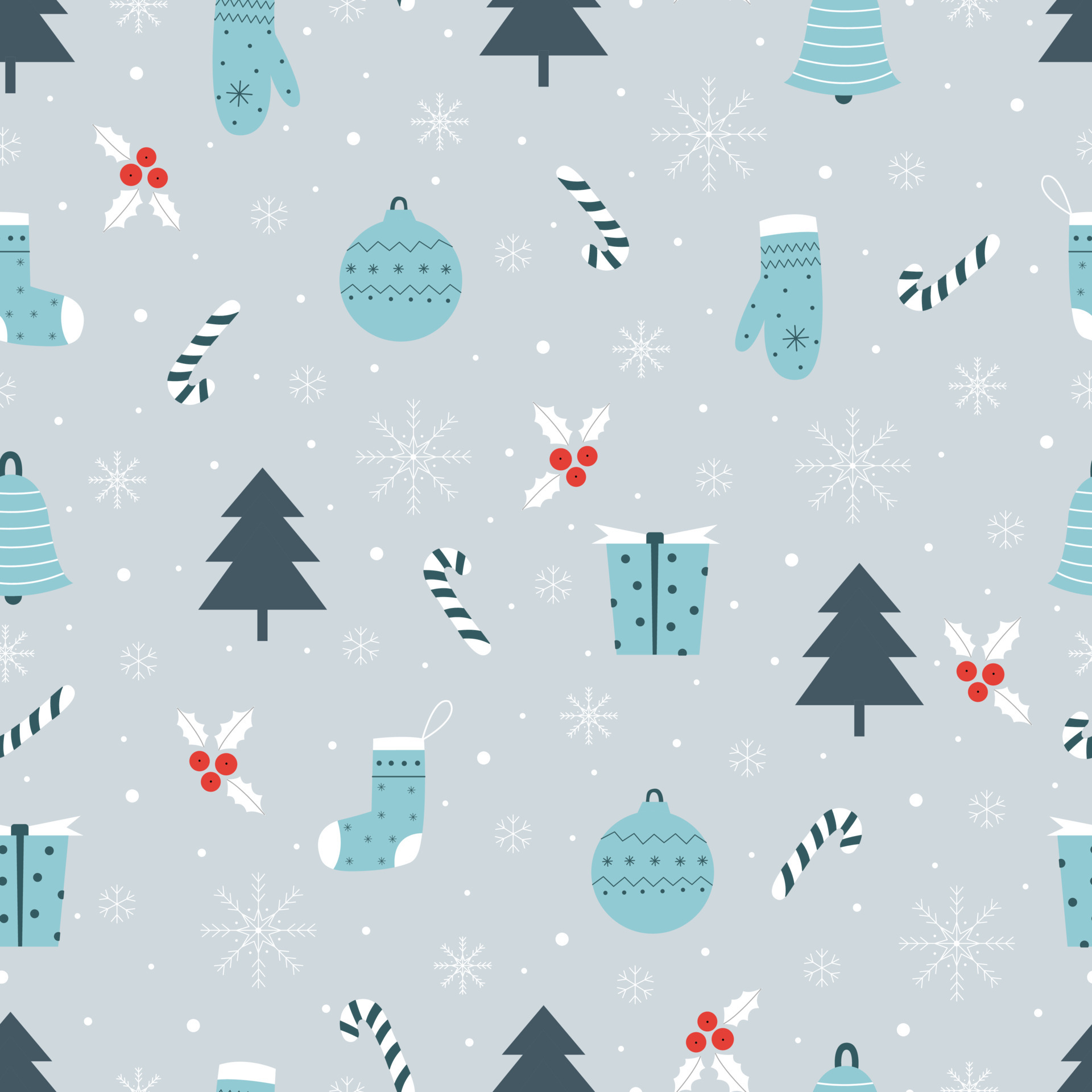 Seamless pattern Christmas background with gifts and Christmas tree Hand  drawn design in cartoon style, use for print, celebration wallpaper,  fabric, textiles. Vector illustration 4552673 Vector Art at Vecteezy