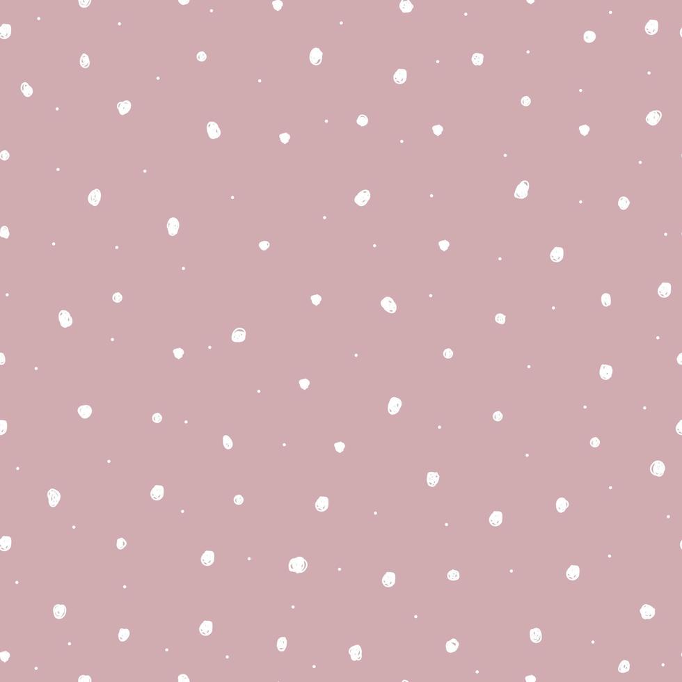 Seamless vector pattern Hand drawn polka dots on the pink background
