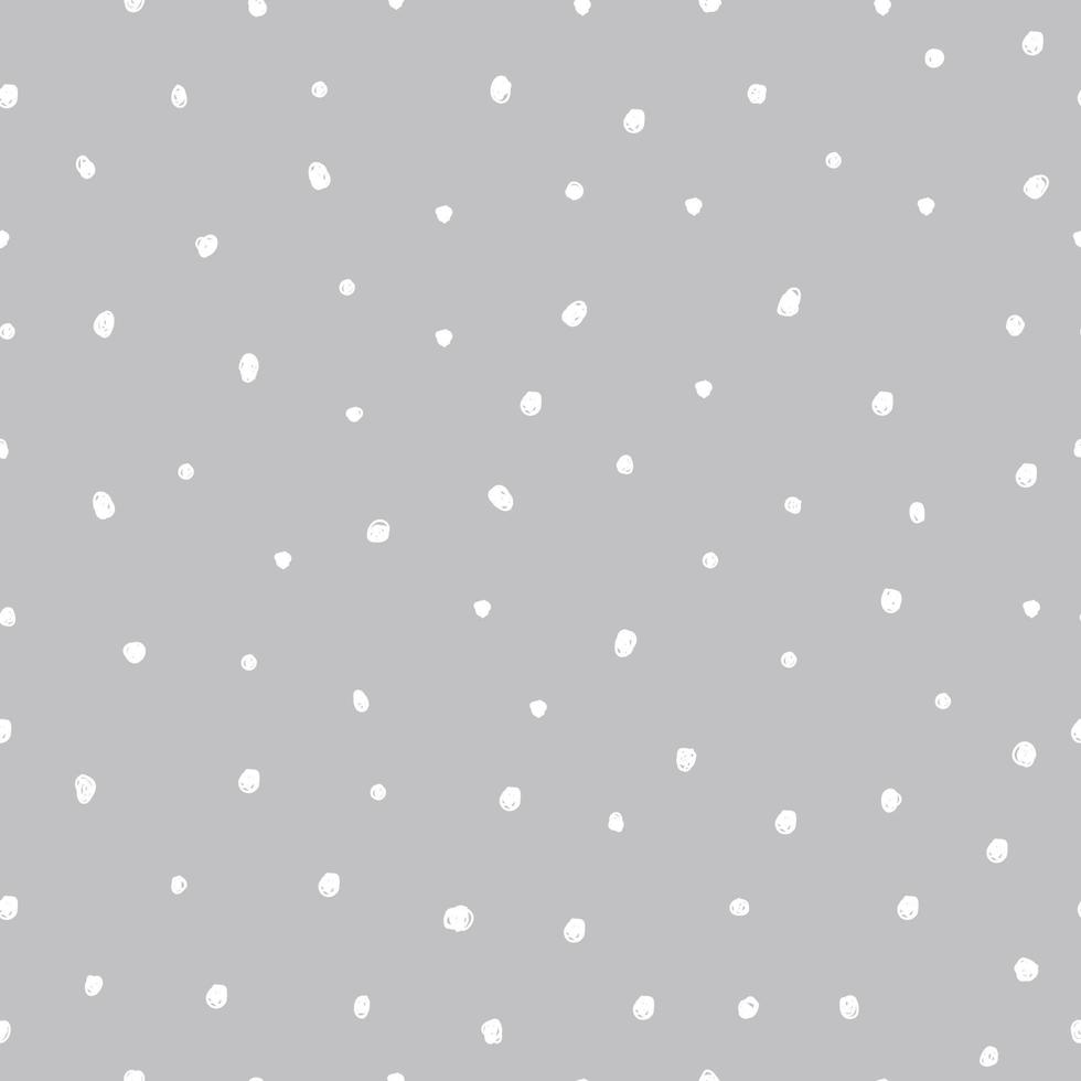 Seamless vector pattern Hand drawn polka dots on the gray background