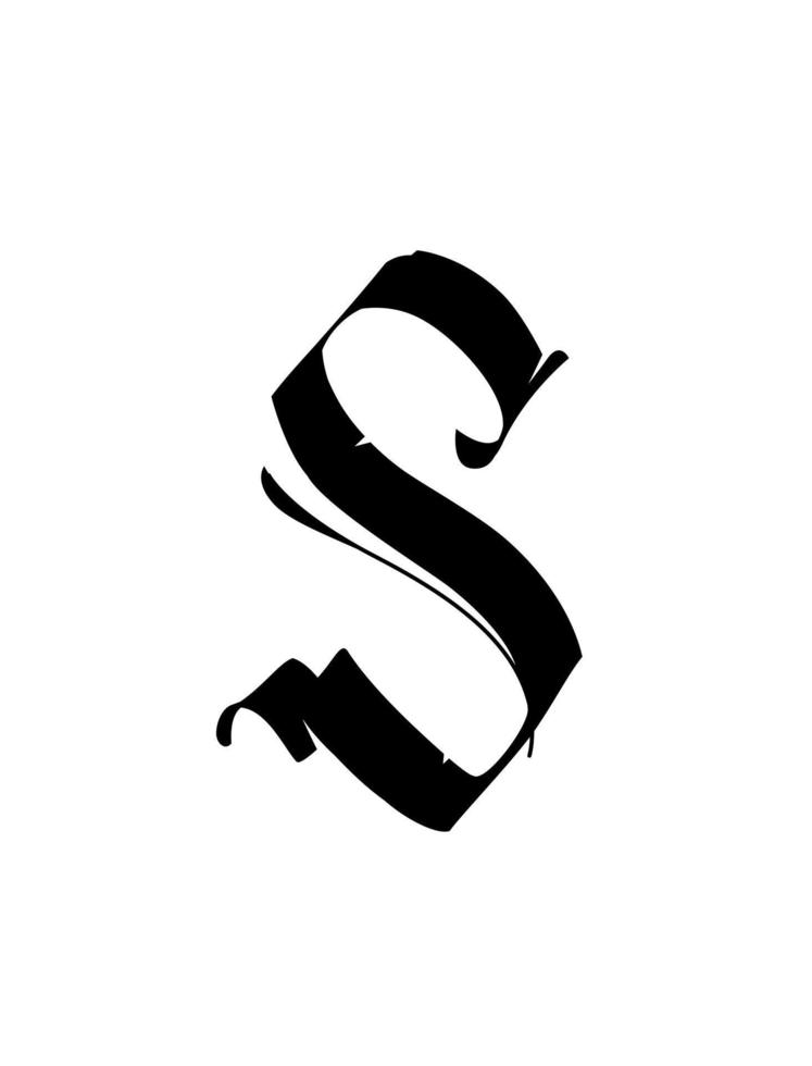 Alphabet. The symbol is isolated on a white background. Calligraphy and lettering. Medieval Latin letter. Logo for the company vector