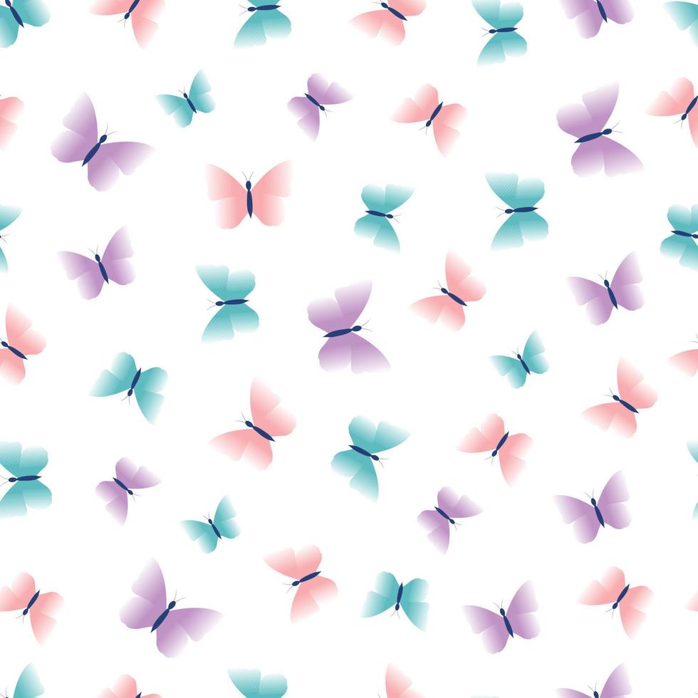 Cartoon butterflies vector seamless pattern. Cute animal character isolated  on pink background. Print for kids design. Suitable for fabric, textile,  wrapping paper, wallpaper. 7553229 Vector Art at Vecteezy