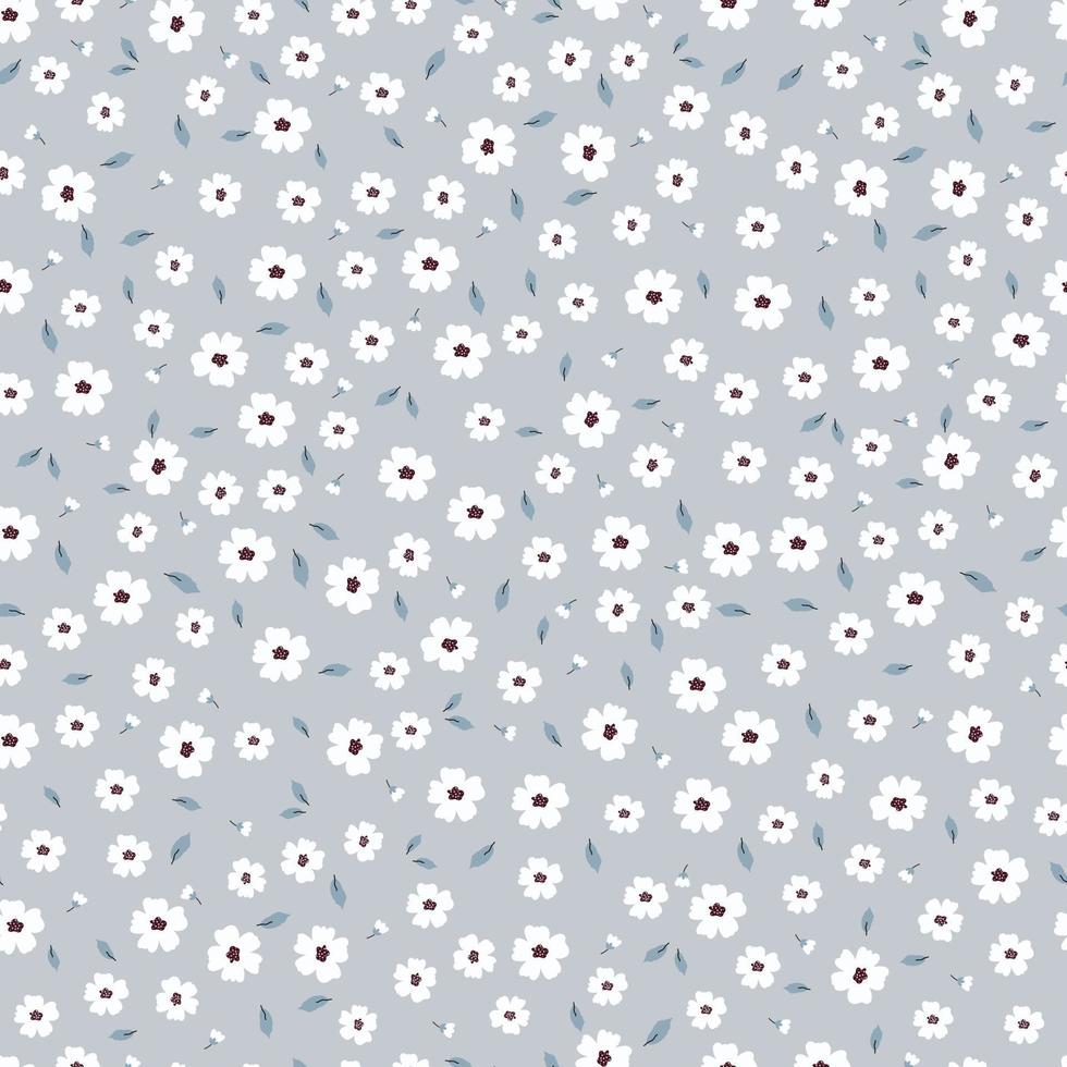 Seamless pattern White flower background Hand draw in cartoon style Used for publication, textiles, vector illustration.