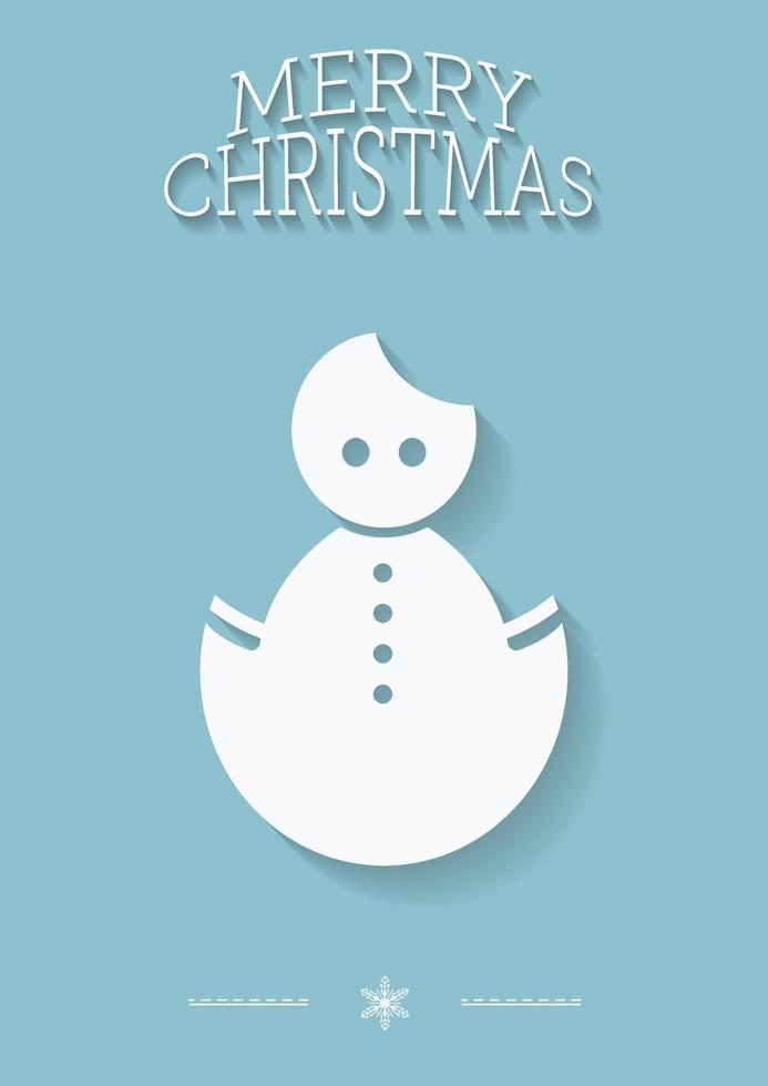 Snowman flat design with Minimal Style vector