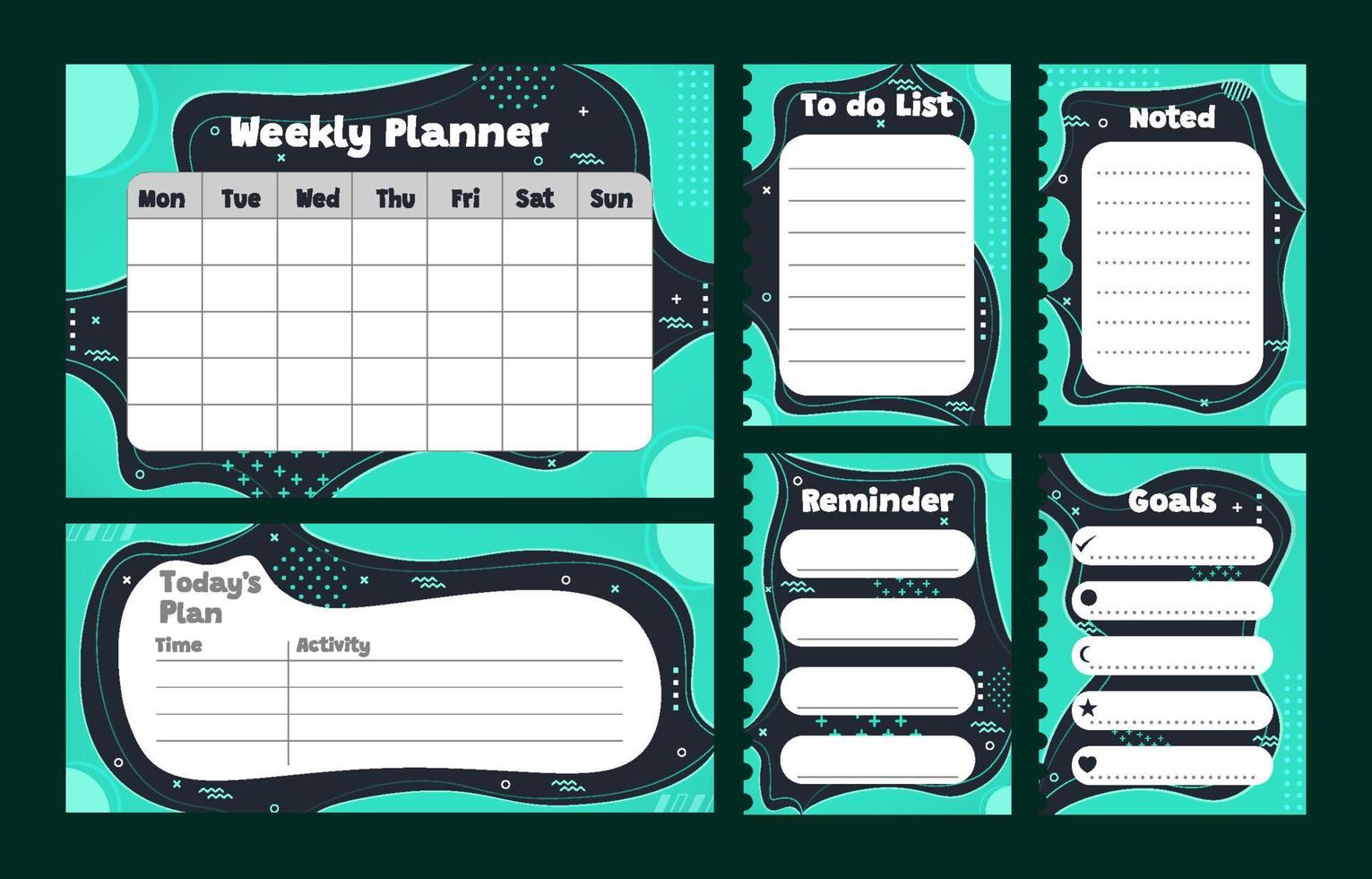 Journal Monochrome Table Pages vector