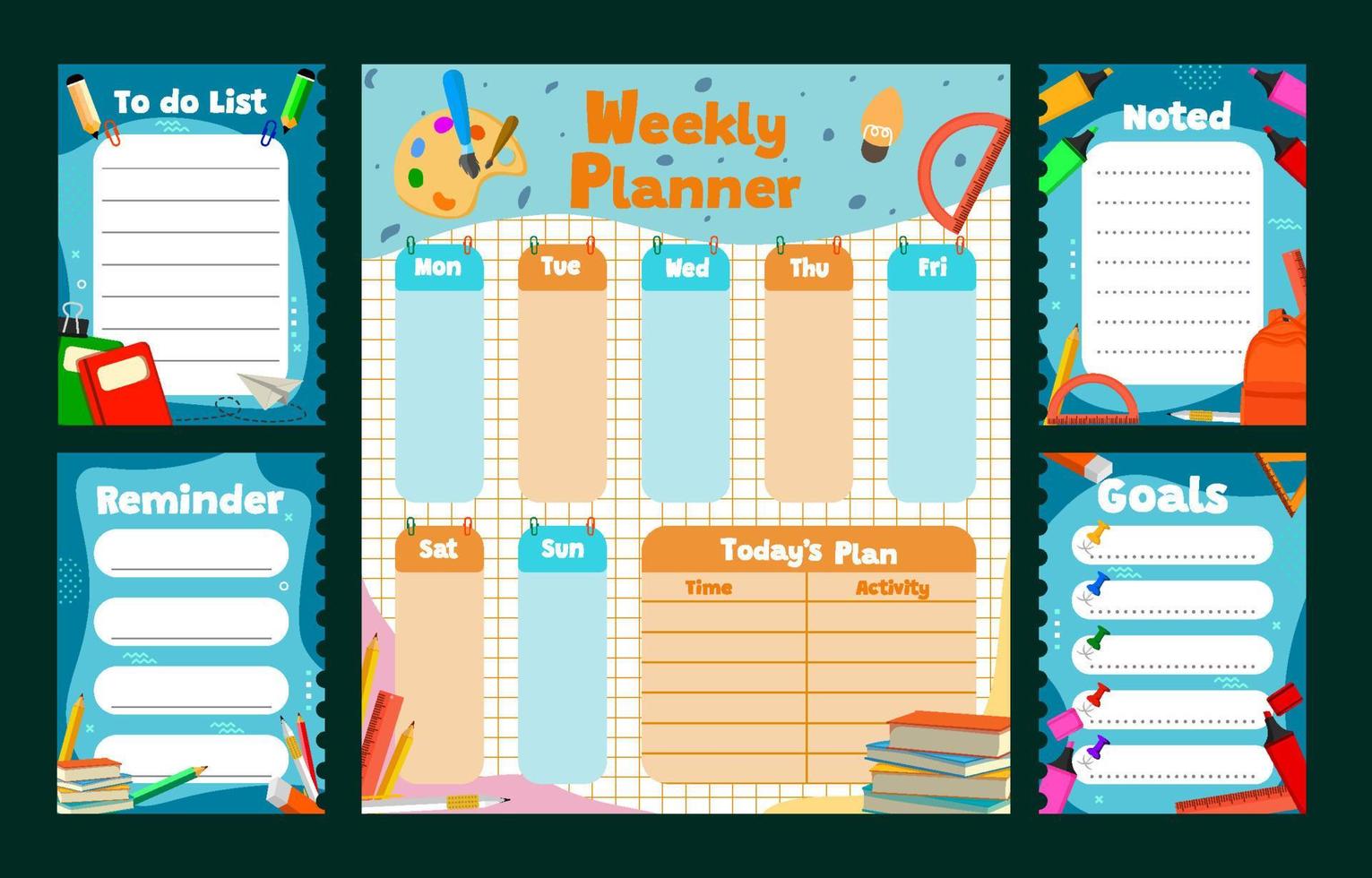 School Journal Templates vector