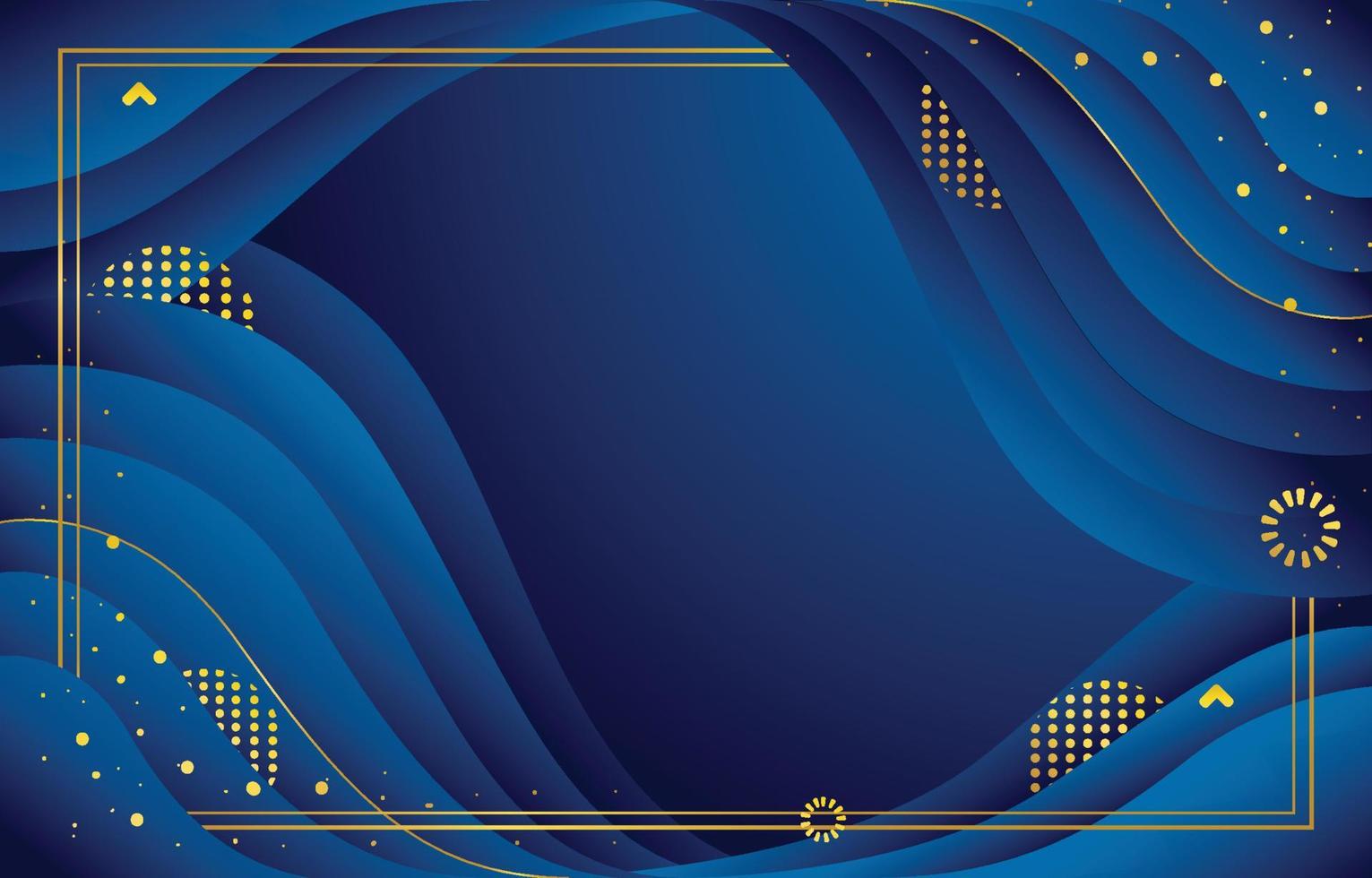 fondo azul con elemento dorado vector