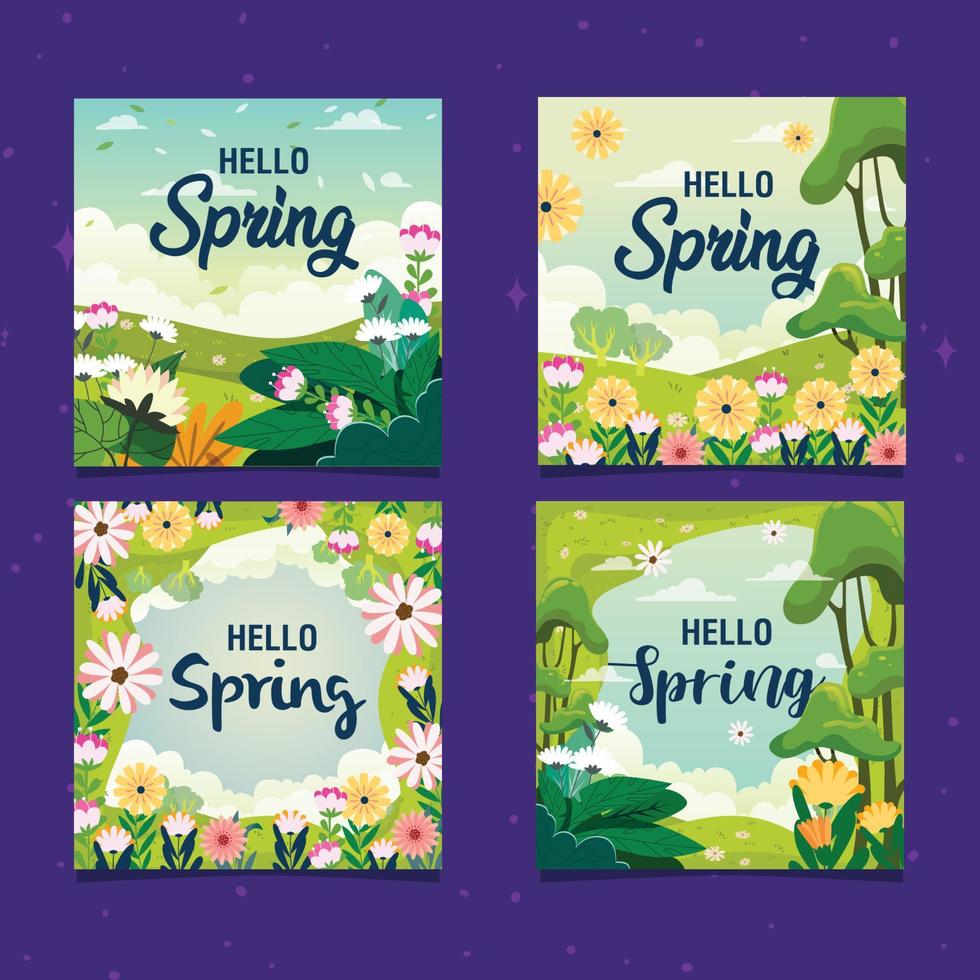 Media Social Spring Template vector