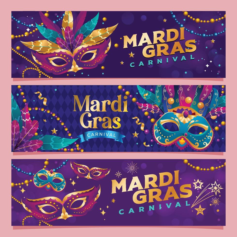 Mardi Gras Banner Carnival vector