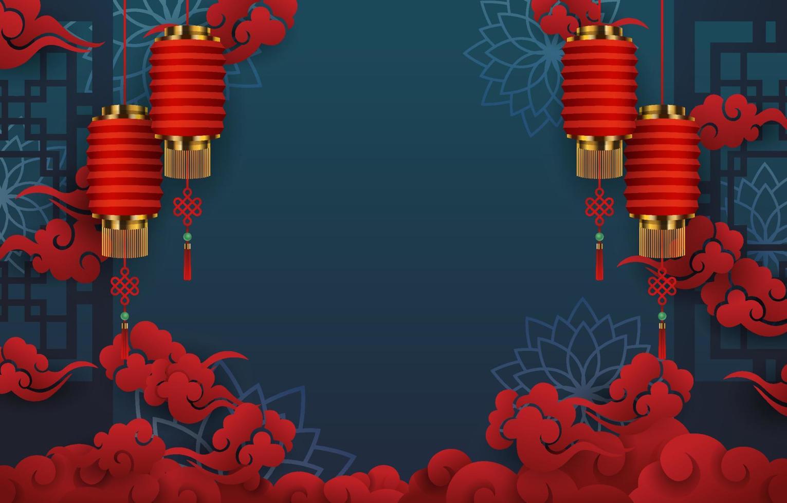 Fondo de gong xi fa cai con corte de papel vector