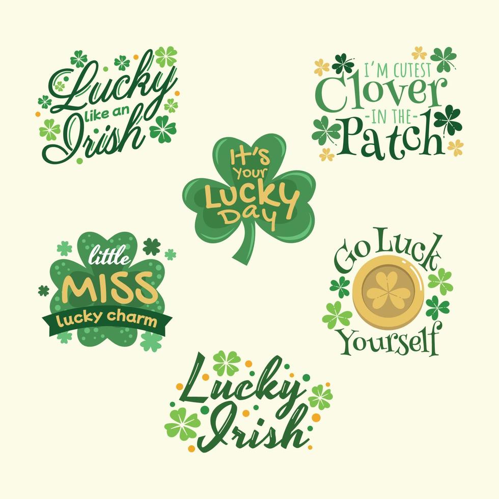 St Patricks Day Lettering Phrase Sticker vector