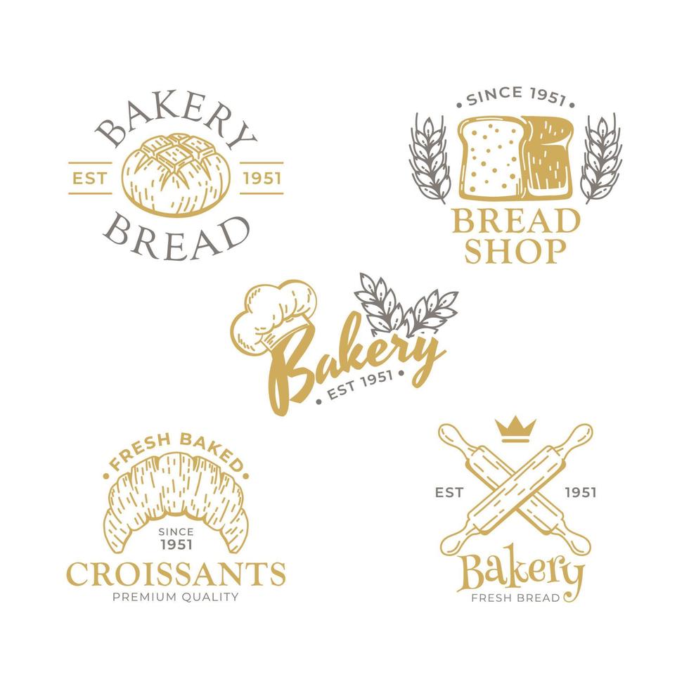 Set of Bakery Logo Element vector