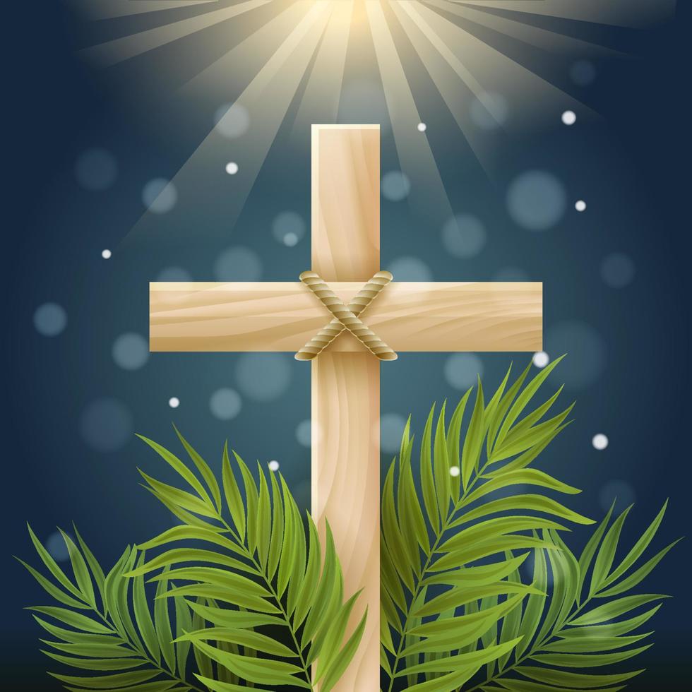 Palm Sunday With Christian Cross 4552958 Vector Art at Vecteezy