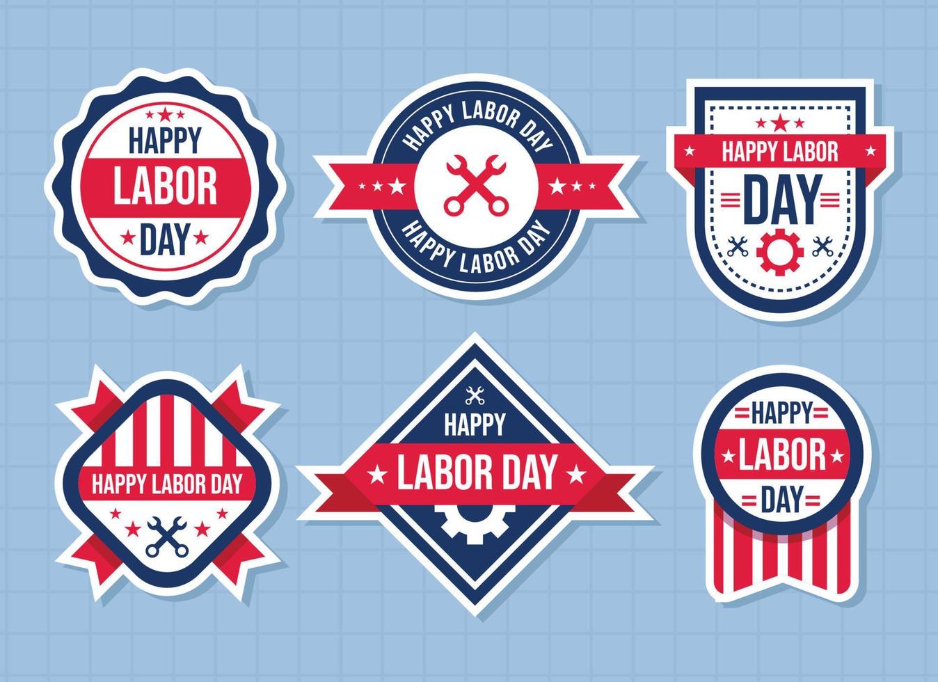 Set of Labor Day Badge vector