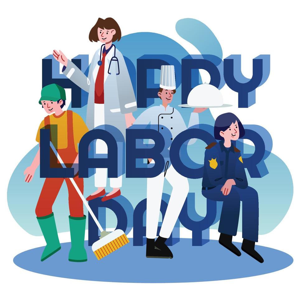 The Labors Express Their Job vector