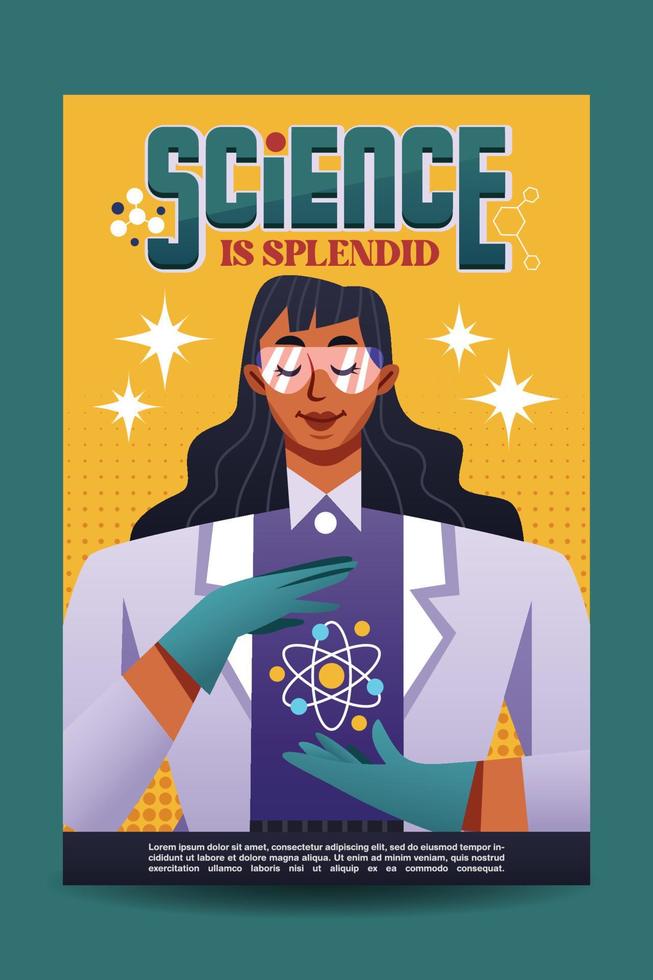 cartel del día internacional de la mujer en la ciencia vector