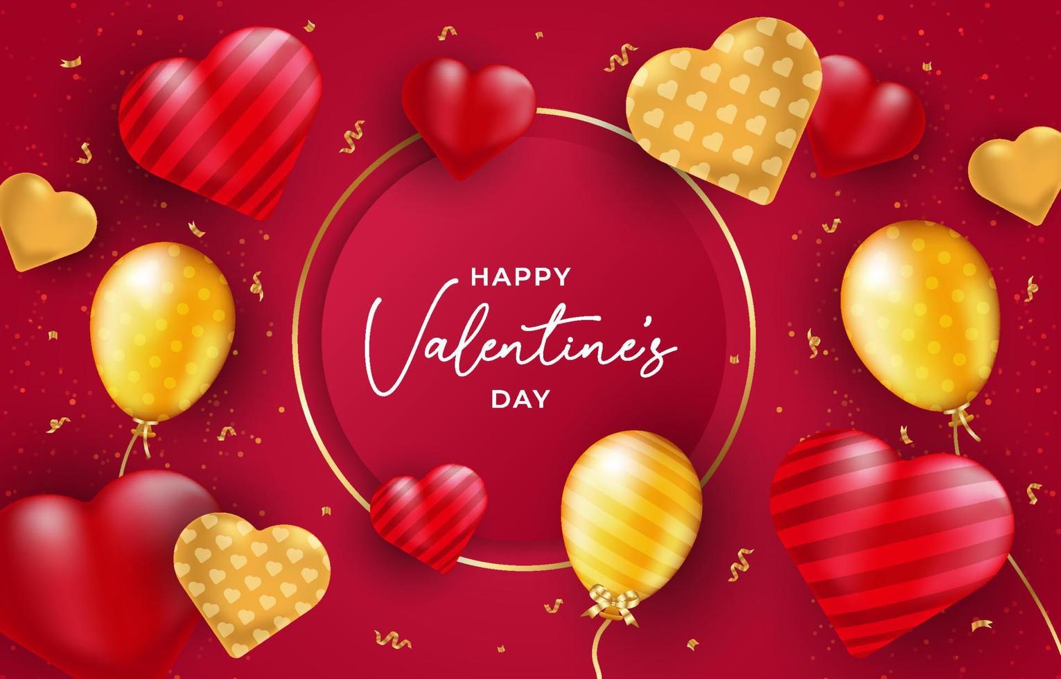 Valentine's Day Theme Vector Background Template