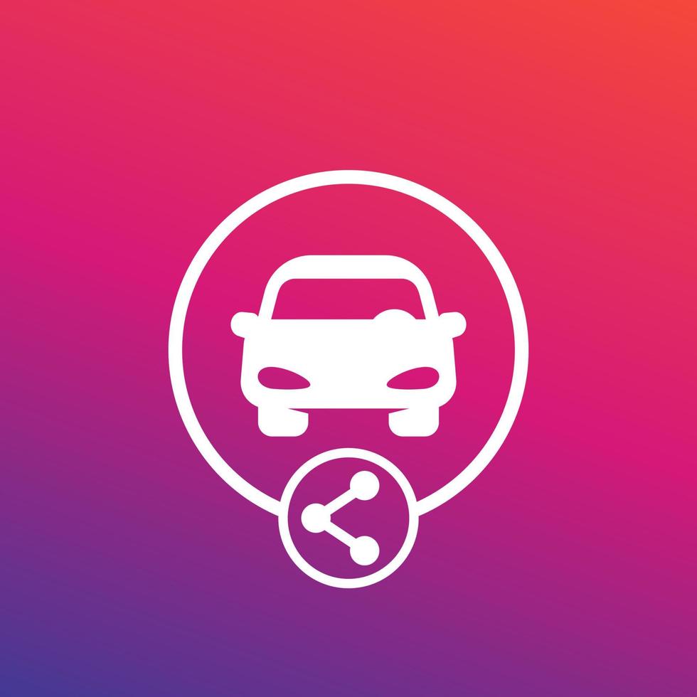 carsharing icon for web and apps, vector