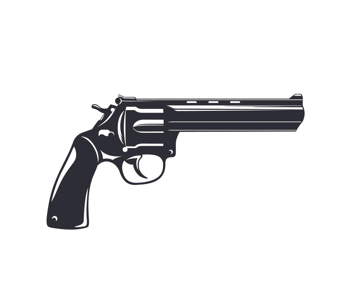 revólver, pistola, pistola aislado en blanco vector