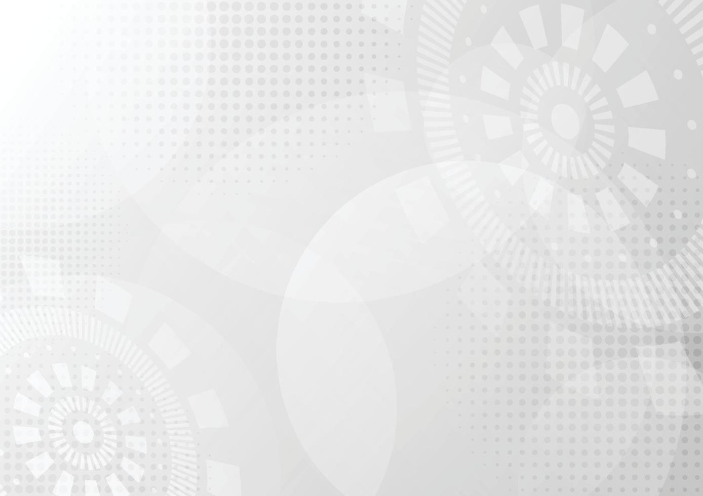 Abstract tech design of white futuristic template header. Overlapping with halftone decorative background. illustration vector