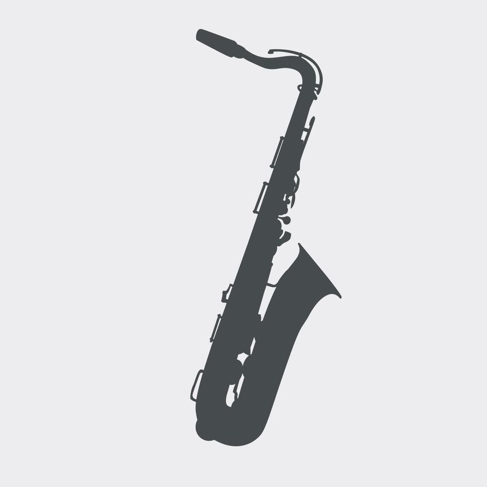 Musical Instrument Saxophone that Plays Jazz Music Direction. Vector Illustration.