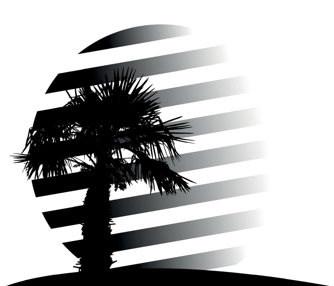 Silhouette of Palm Trees. Vector Illustration.