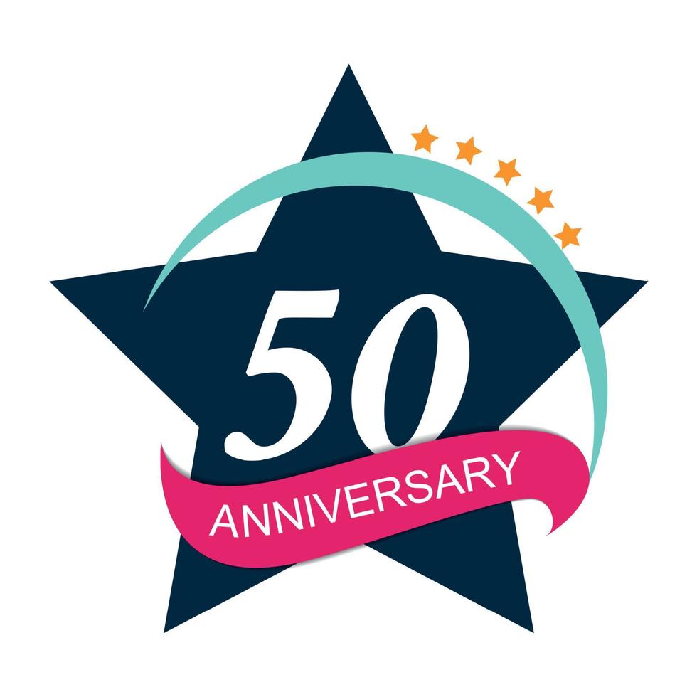 Template Logo 50 Anniversary Vector Illustration