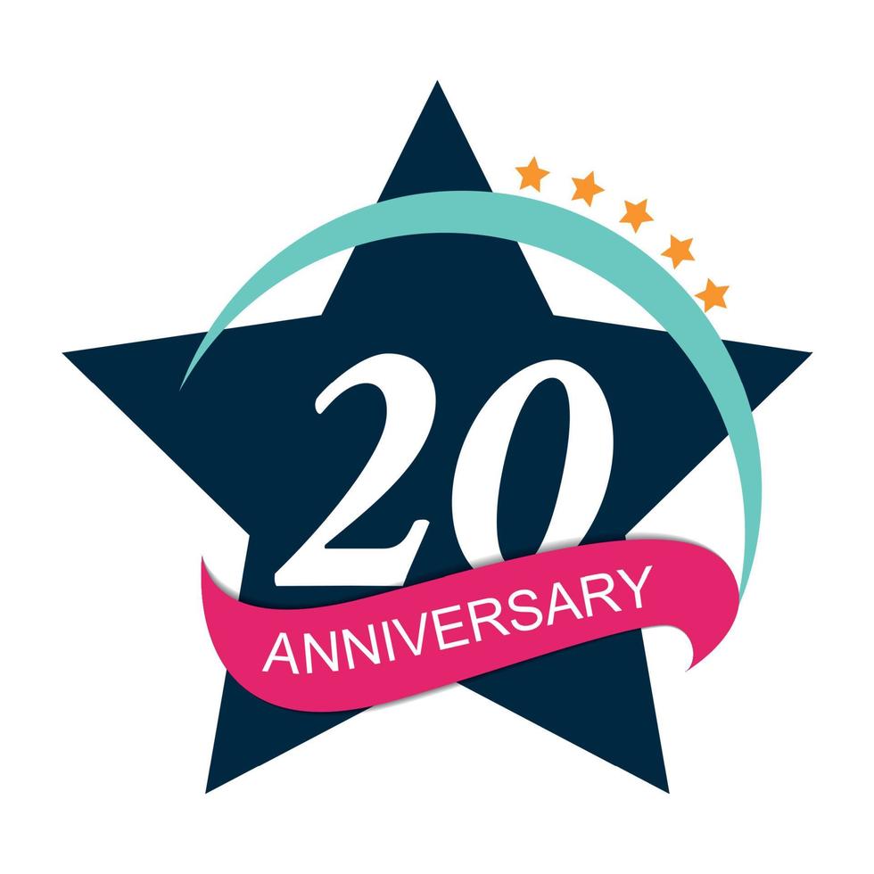 Template Logo 20 Anniversary Vector Illustration