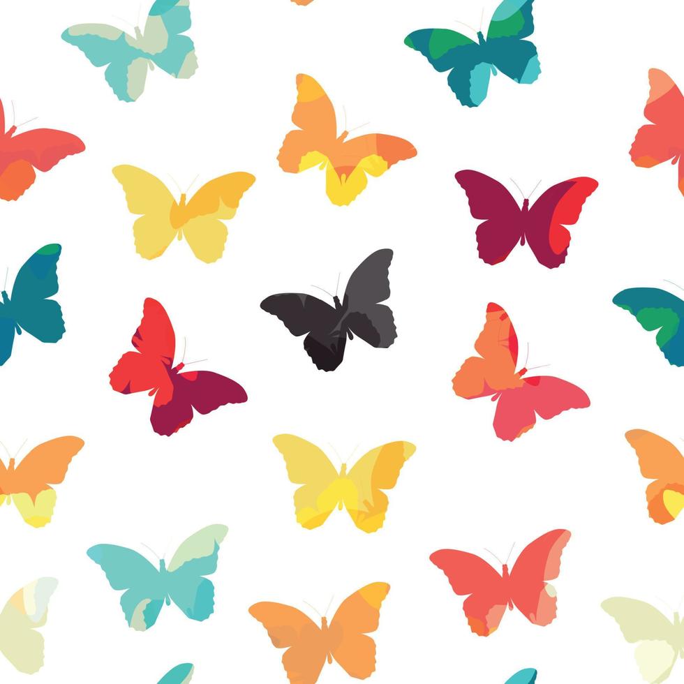 mariposa, seamless, patrón, simple, plano de fondo, vector, ilustración vector