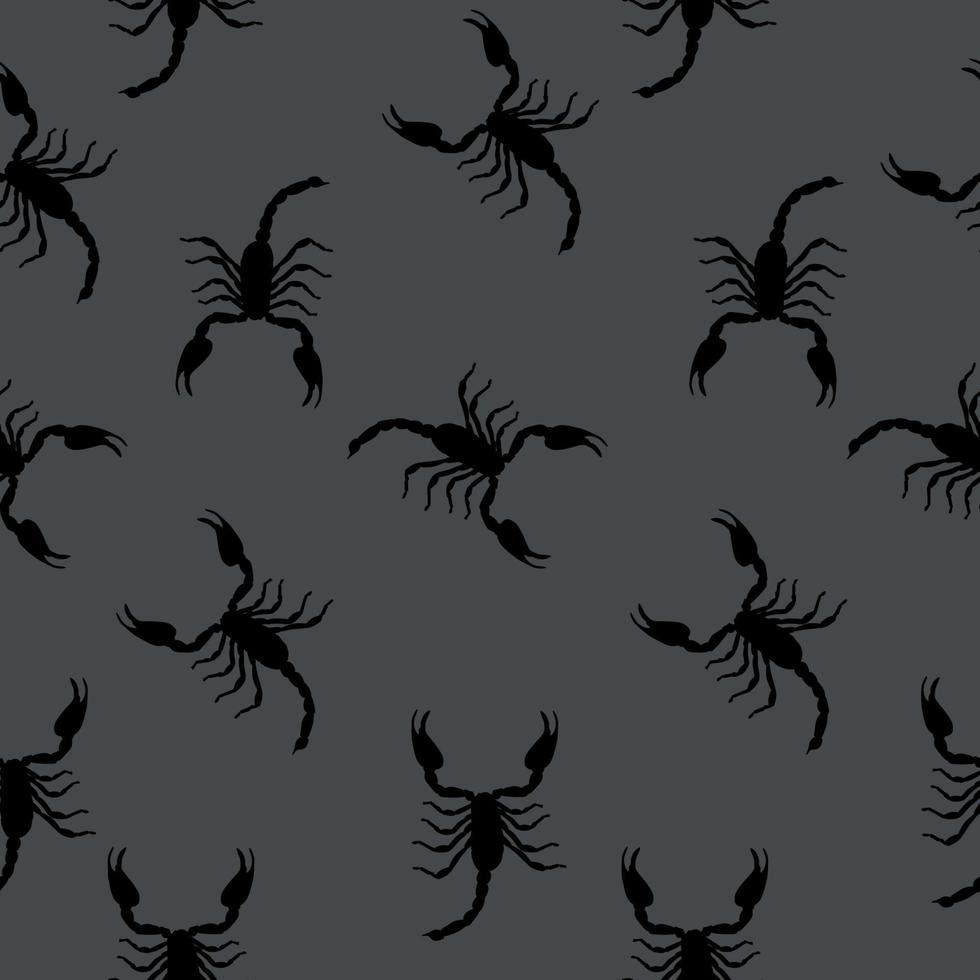 Large Scorpion Silhouette Seamless Pattern Background Vector Illustration