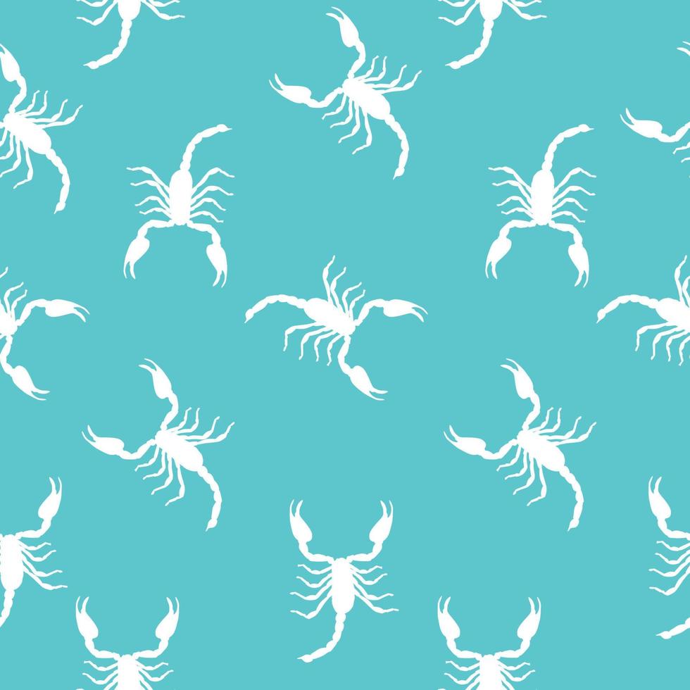 Large Scorpion Silhouette Seamless Pattern Background Vector Illustration